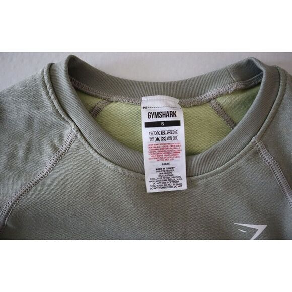 Gymshark B1A9X-GBDZ Women's Sz S Taupe Gray Adapt Ombre Long Sleeve Crop Top - Picture 3 of 9